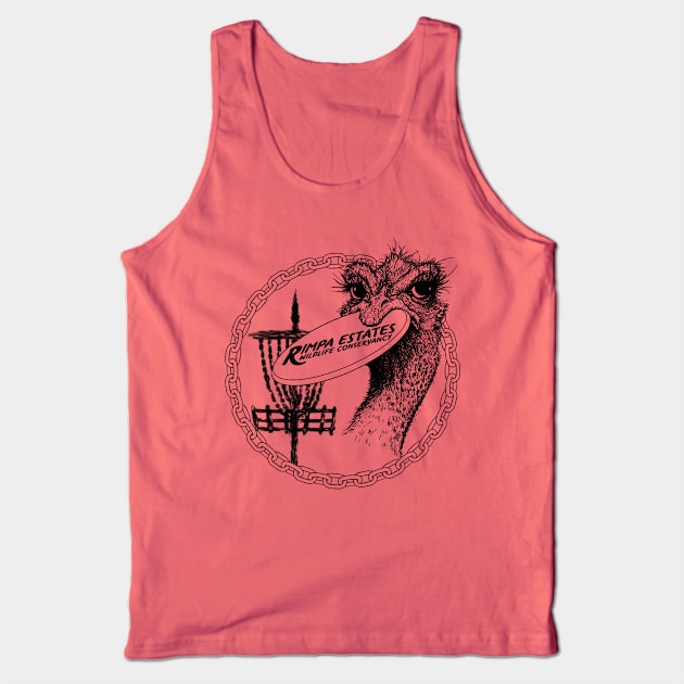 Rimpa Disc Golf Ostrich, BLACK PRINT Tank Top by Uberfy